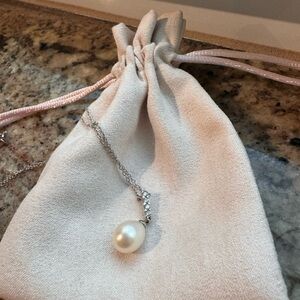 Pearl diamond Sterling Silver necklace